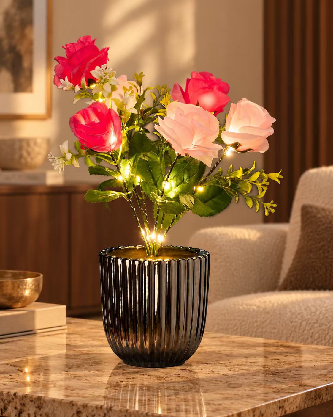 Peach Blossom – Chrome Capsule Vase