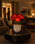 Pink Rosebud – Gold Column Vase