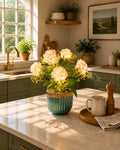Golden Lily – Black Ribbed Vase