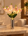 Pink Hydrangea – Gold Column Vase