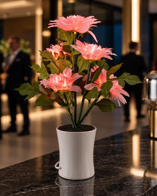 Blush Peony – Black Column Vase