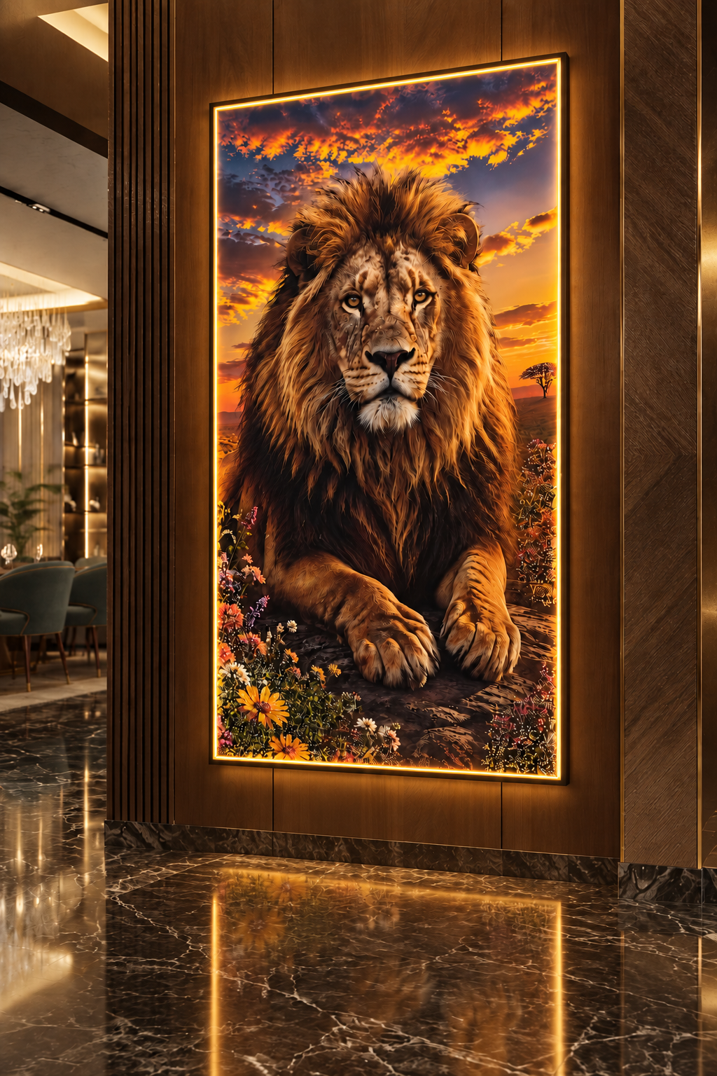 Majestic Lion — Illuminated Wall Art